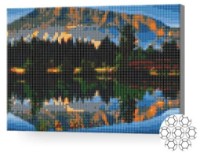 Pictura cu diamante după numere Art Gallery Premium Reflecția munților în lac 30x40cm (XQB80860)