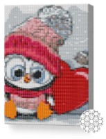 Pictura cu diamante după numere Art Gallery Premium Pinguin în căciulă și inimă 20x30cm (XQC80974) imaginea #1 — magazin online Desire.md