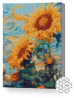 Pictura cu diamante după numere Art Gallery Premium Floarea soarelui și cerul 20x30cm (XQC80020)
