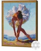 Pictura cu diamante după numere Art Gallery Premium Plecăciunea balerinei 40x50cm (QB204455)