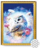 Pictura cu diamante după numere Art Gallery Premium Bufniță polară 40x50cm (GA84520)