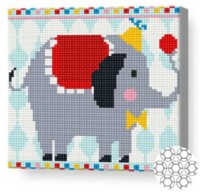 Pictura cu diamante după numere Art Gallery Premium Elefant festiv 20x20cm (BJ534)