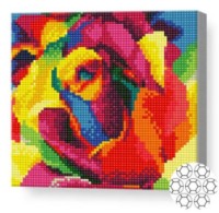 Pictura cu diamante după numere Art Gallery Premium Trandafir curcubeu 20x20cm (BJ1201)