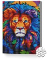 Pictura cu diamante după numere Art Gallery Premium Leu multicolor 20x30cm (XQC80777)