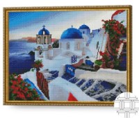 Pictura cu diamante după numere Art Gallery Premium Santorini la apus 40x50cm (QB204691) imaginea #1 — magazin online Desire.md