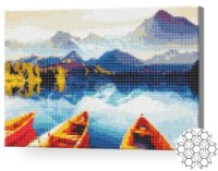 Pictura cu diamante după numere Art Gallery Premium Ziua însorită în munți 30x40cm (XQB80728)