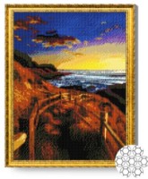 Pictura cu diamante după numere Art Gallery Premium Coborâre spre ocean 40x50cm (GA84048)