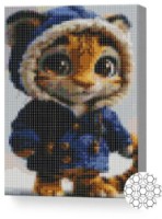 Pictura cu diamante după numere Art Gallery Premium Pui de tigru în scurtă 20x30cm (XQC80022)