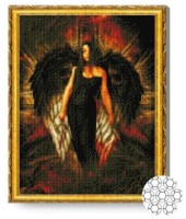 Pictura cu diamante după numere Art Gallery Premium Înger întunecat 40x50cm (GA82076)