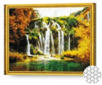 Pictura cu diamante după numere Art Gallery Premium Cascadă tropică 40x50cm (GA73971)