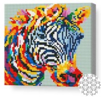Pictura cu diamante după numere Art Gallery Premium Zebră colorată 20x20cm (BJ1136)