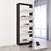 Rafturi pentru pantofi Mobildor-Lux Leo 100x27x203 Anthracite/White (00010146) imaginea #3 — magazin online Desire.md