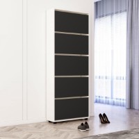 Rafturi pentru pantofi Mobildor-Lux Leo 100x27x203 White/Anthracite (00013539) imaginea #1 — magazin online Desire.md