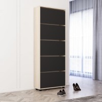 Rafturi pentru pantofi Mobildor-Lux Leo 50x27x203 Oak Sonoma/Anthracite (00013447)