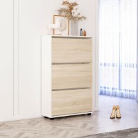 Обувница Mobildor-Lux Leo 60x27x125 White/Oak Sonoma (00013449) фото №1 — интернет-магазин Desire.md