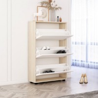 Обувница Mobildor-Lux Leo 80x27x125 White/Oak Sonoma (00013490) фото №2 — интернет-магазин Desire.md