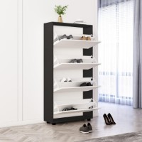 Rafturi pentru pantofi Mobildor-Lux Leo 80x27x164 Anthracite/White (10008504) imaginea #2 — magazin online Desire.md