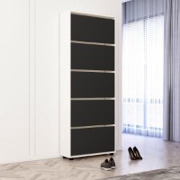 Rafturi pentru pantofi Mobildor-Lux Leo 90x27x203 White/Anthracite (00013520)