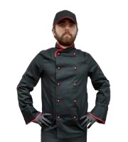 Jachetă bucătar Soling Black/Red, s.52-54 3/4