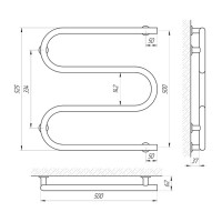 Uscător de prosoape Laris Coil E 25 CK3 500х500 L imaginea #2 — magazin online Desire.md