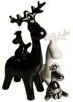 Statuetă Deco Cerbi Black & White