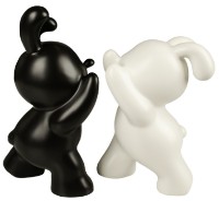 Statuetă Deco Iepuri Black & White