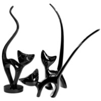 Statuetă Deco Pisici Black 3pcs
