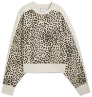 Женская толстовка Puma T7 Leo Luxe Aop Over-Oversized Crew Tr Alpine Snow/Ice Coffee, s.L