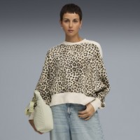 Hanorac damă Puma T7 Leo Luxe Aop Over-Oversized Crew Tr Alpine Snow/Ice Coffee, s.M imaginea #2 — magazin online Desire.md