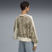 Hanorac damă Puma T7 Leo Luxe Aop Over-Oversized Crew Tr Alpine Snow/Ice Coffee, s.M imaginea #3 — magazin online Desire.md