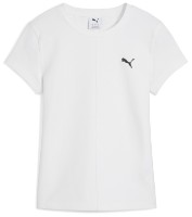 Tricou de dame Puma Wardrobe Ess Ribbed Slim Puma White, s.XL