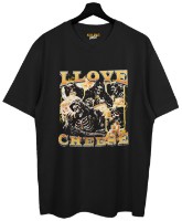 Tricou bărbătesc Soling I love Cheese Black, s.XL (Print-1536)