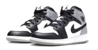 Ботинки детские Nike Air Jordan 1 Mid Bg White/Light Smoke Grey/Black, s.39