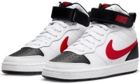 Bocanci pentru copii Nike Court Borough Mid 2 Gs White/Black/University Red, s.36.5