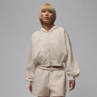 Женская толстовка Nike W Jordan Brk Flc Fz Mod Crop Light Orewood Brown/White, s.M