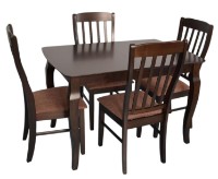 Set masă și scaune Evelin HV-29V Chocolate + 4 Wenyl Chocolate/F-789 Brown