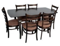 Set masă și scaune Evelin HV-29V Chocolate + 6 Coco Chocolate/F-789 Brown