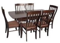 Set masă și scaune Evelin HV-29V Chocolate + 6 Wenyl Chocolate/F-789 Brown
