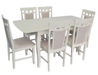 Set masă și scaune Evelin HV-29V Light Cream + 6 Deppa R Light Cream/NV-1WP