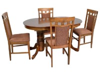 Set masă și scaune Evelin HV-31N Burnish + 4 Deepa R Burnish/F-789 Brown