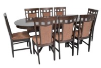 Set masă și scaune Evelin HV-31N Chocolate + 8 Deepa R Chocolate/F-789 Brown