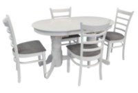 Set masă și scaune Evelin HV-31N White + 4 Coco White/NV-10WP Grey
