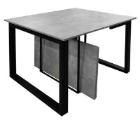 Обеденный стол Deco Folk 47.5/102/155/210x85x75 Beton/Black (F1FK2147H75) фото №2 — интернет-магазин Desire.md