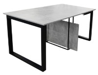 Обеденный стол Deco Folk 47.5/102/155/210x85x75 Beton/Black (F1FK2147H75) фото №3 — интернет-магазин Desire.md