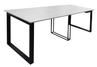 Обеденный стол Deco Folk 47.5/102/155/210x85x75 Beton/Black (F1FK2147H75) фото №6 — интернет-магазин Desire.md