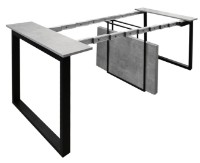 Обеденный стол Deco Folk 47.5/102/155/210x85x75 Beton/Black (F1FK2147H75) фото №7 — интернет-магазин Desire.md