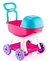 Cărucior pentru păpuși Guclu Toys J2979 Cute Stroller Pink/Light Blue