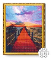 Pictura cu diamante după numere Art Gallery Premium Drumuleț și Calea Lactee 40x50cm (GA81971)
