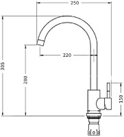 Смеситель для кухни Fabiano 8015 FB K фото №2 — интернет-магазин Desire.md