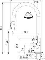 Смеситель для кухни Franke Maris Clear Water Dus Matte Black (120.0730.911) фото №2 — интернет-магазин Desire.md